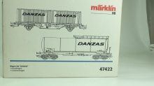 Märklin 47422 Set met container en ketelwagen DANZAS. Hekje ketelwagen gebroken