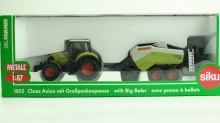 SIKU 1852 Claas Axion met balenpers Quadrant
