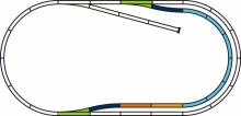 PIKO 55321 Uitbreidingsset C rails met bedding twee wissels en binnenbocht