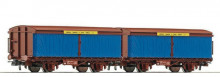 Roco 66054 Zeilwand NS set van 2 zeilwandwagons staaltransport NIEUW - Img 1