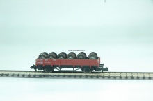 Fleischmann 8202C Rongenwagen met 6 wielstellen (vastgelijmd) gebruikt N (1:160) OVP