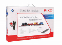 PIKO 57113 Analoge startset: Circustrein, Lok, drie goederenwagens, railovaal MET bedding, trafo en regelapparaat