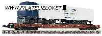 Fleischmann 8275 Lagevloerwagen beladen met vrachtwagen met aanhanger gebruikt OVP