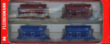 Fleischmann 851001 Set met 4 Tds zelflossers 2xbruin 2xblauw NS