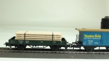 Märklin 44140 Set 3 K.W.St.E.: Wijnwagen, lage bakwagen met hout, gesloten goederenwagen - Img 3
