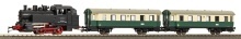 PIKO 5703 Analoge startset: Stoomlok BR80, twee rijtuihen VSM, ovaal rail met bedding, trafo