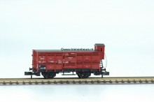 Fleischmann 8366-G Gesloten goederenwagon open planken met remmershuis gebruikt N (1:160) OVP