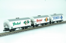 Minitrix 11053 Set van drie Nederlandse bierwagens- Grolsch pilsener, Grolsch bokbier en STENDER - Img 1