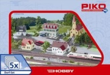 PIKO 61830 Dorpsset H0:M Huis, kerk, winkel en hotel