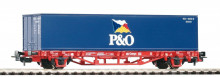 PIKO 57706 Containerwagen rood met 40' P&O container