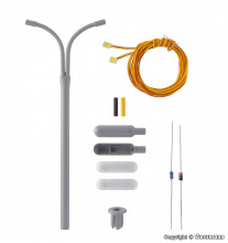 VIESSMANN 6723 Straatlantaarn DUBBEL modern H0 BOUWPAKKET