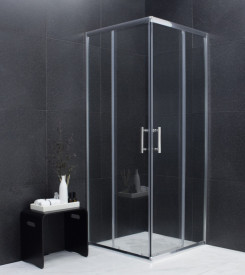 Cabina de dus patrata Square 90x90cm, sticla securizata, profil crom