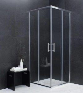 Cabina de dus patrata Square 90x90cm, sticla securizata, profil crom - Img 4