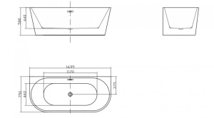 Cada acril freestanding ovala JASMINE 170x75 cm - Img 3
