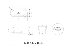 Cada acril freestanding ovala MINERVA 160x75 cm - Img 4