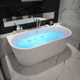 Cada acril freestanding ovala Jasmine 170x80 cm, echipata hidro+aero+cromo