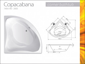 Cada de colt COPACABANA 140x140cm - Img 2