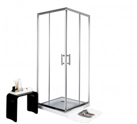 Cabina de dus patrata Square 90x90cm, sticla securizata, profil crom