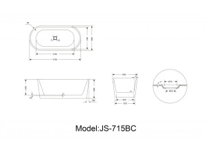Cada acril freestanding ovala MINERVA 170x80 cm - Img 4