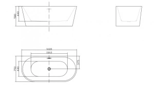 Cada acril freestanding ovala JASMINE 160x75 cm - Img 3