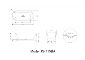 Cada acril freestanding ovala MINERVA 150x75 cm - Img 4