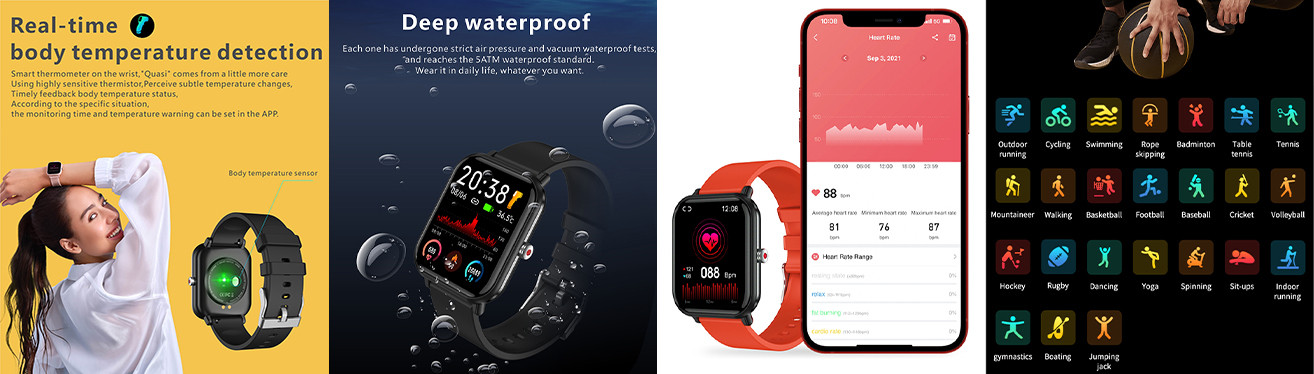 Ceas inteligent smartwatch, ritm cardiac, tensiune arteriala, oxigen sange, GPS, Efour Tech Q9Pro, roz