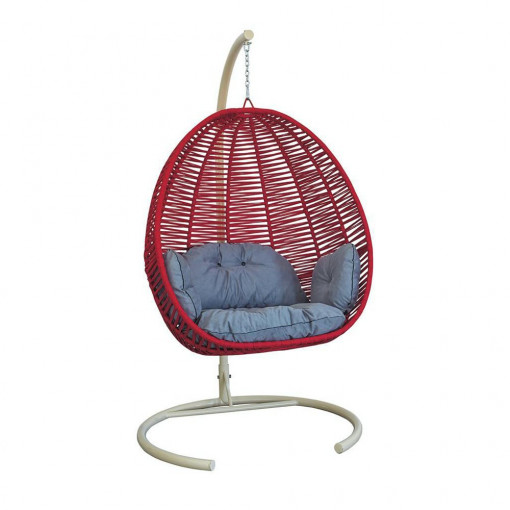 Balansoar leagan, ratan, ASOS Home, culoare rosu
