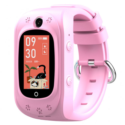 Ceas smartwatch copii cu GPS si cartela, rezistent la apa, Efour Tech FG-41, roz