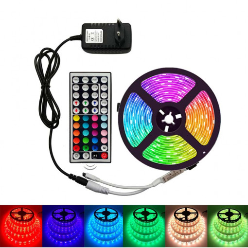 Kit Banda LED RGB 5050, telecomanda 44 taste, multicolor