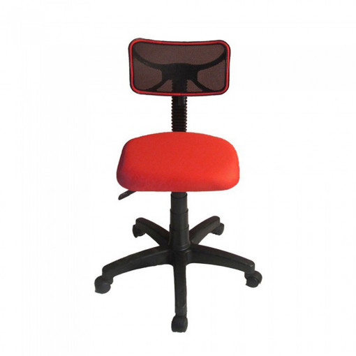 Scaun birou ergonomic, Solo, rotativ, reglabil, spatar cu plasa, negru cu rosu
