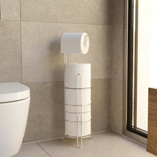 Suport pentru hartie de toaleta cu spatiu pentru rezerva