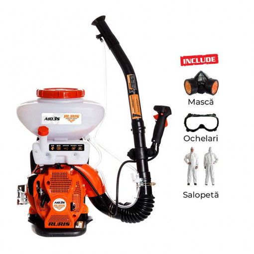 Atomizor RURIS A103S + kit echipament lucru - masca+ochelari+salopeta, 3CP