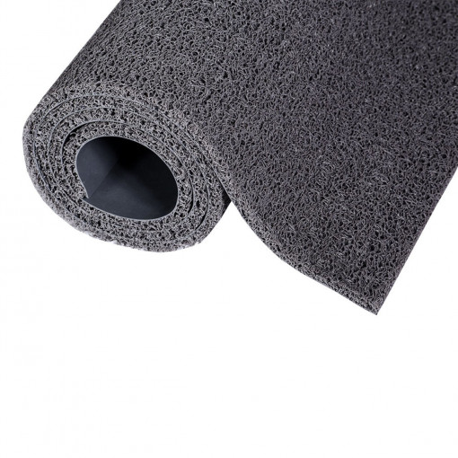 Covor artificial spaghetti gri, exterior, 1m x 15m lungime