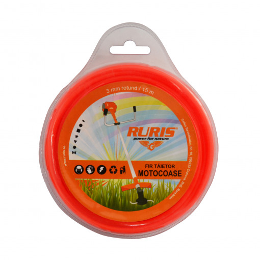 Fir trimmer de 3 mm de 15 m (rotund), pentru motocoasa.