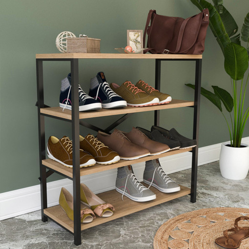 Pantofar suport incaltaminte cu 4 polite, model industrial, Neo