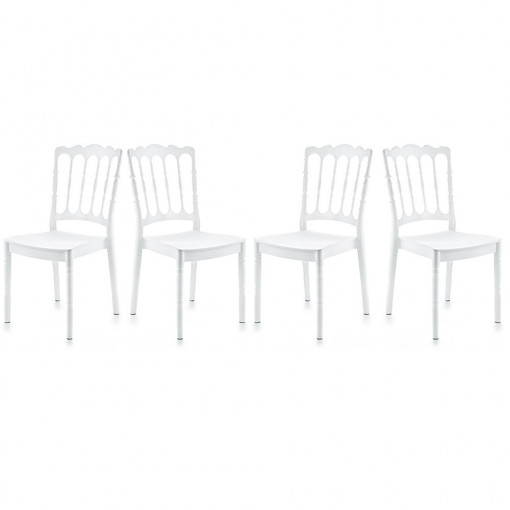 Set 4 scaune evenimente Klasik, interior - exterior, alb