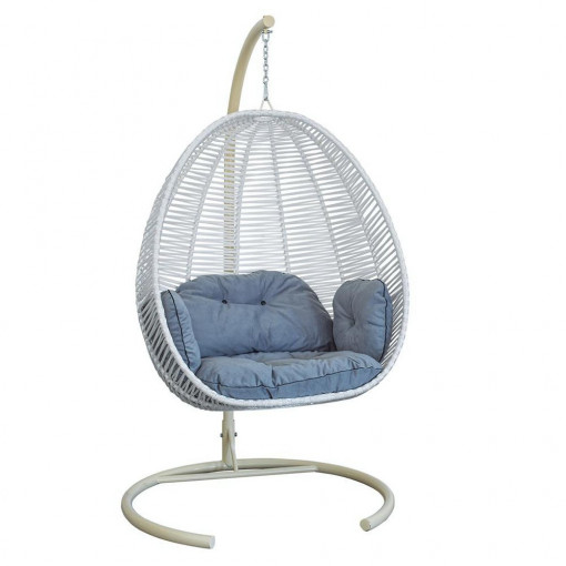 Balansoar leagan, ratan, ASOS Home, culoare alb