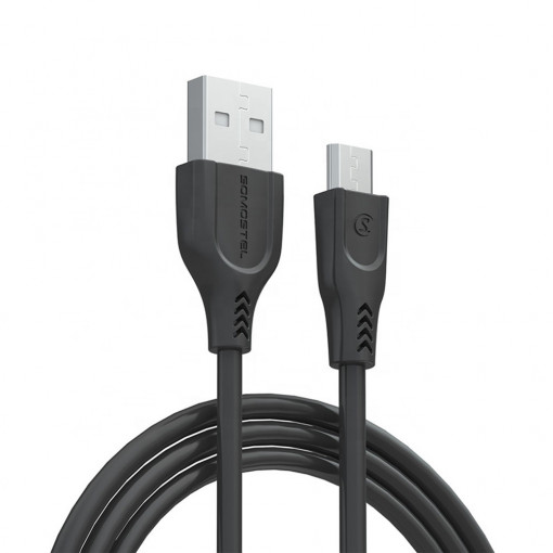 Cablu de incarcare/transfer rapid, Powerline SMS-BT01 de 1,2m si 3,1A, USB - MicroUSB, negru