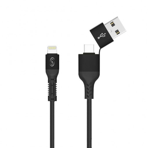 Cablu incarcare USB/TYPE-C la Lightning, 2.1A, 10W, Negru- Fonex