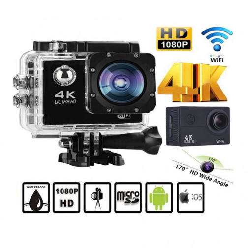 Camera Universal, 4K, Waterproof 30m, 2″ LCD, 170 grade