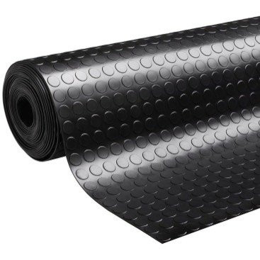 Covor antiderapant din cauciuc cu buline, negru, 1.2m x 10m, grosime 3mm