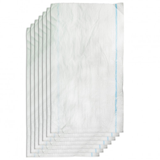 Saci rafie albi cu dunga albastra, 55 x 100cm, 50 buc / set