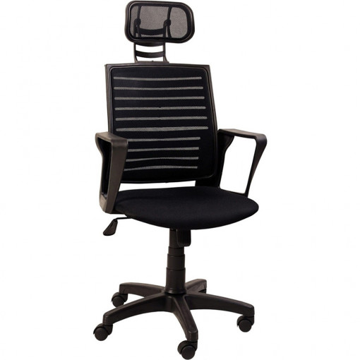 Scaun de birou ergonomic directorial cu tetiera, Evo, Mesh Air