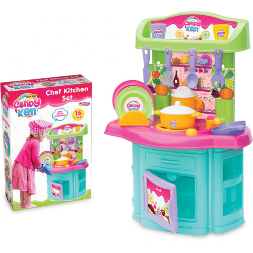 Set jucarii cu accesorii bucatarie pentru copii, Candy Ken