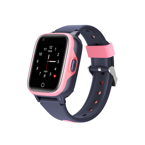 Ceas smartwatch copii cu GPS si slot SIM, rezistent la apa, Efour Tech FG-07, roz