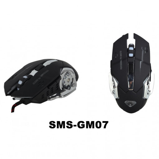 Mouse cu fir SMS-GM07, Negru