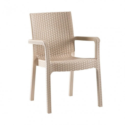 Scaun gradina - terasa ratan, Elit, cappuccino