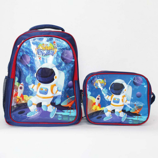 Set rucsac - gentuta scoala pentru copii, Moon, roz