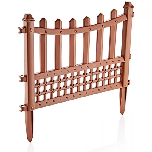Bordura Gardulet ornamental gradina din plastic, Maro, Inaltime 55cm, Latime 60cm, Lattice, Asos Home