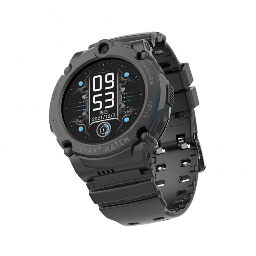Ceas smartwatch copii cu GPS si slot SIM, Efour Tech FG-37, negru